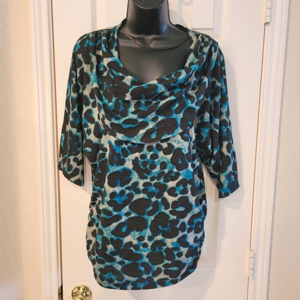 Leopard Tunic with cinched sides - Size Medium - Style & Co.